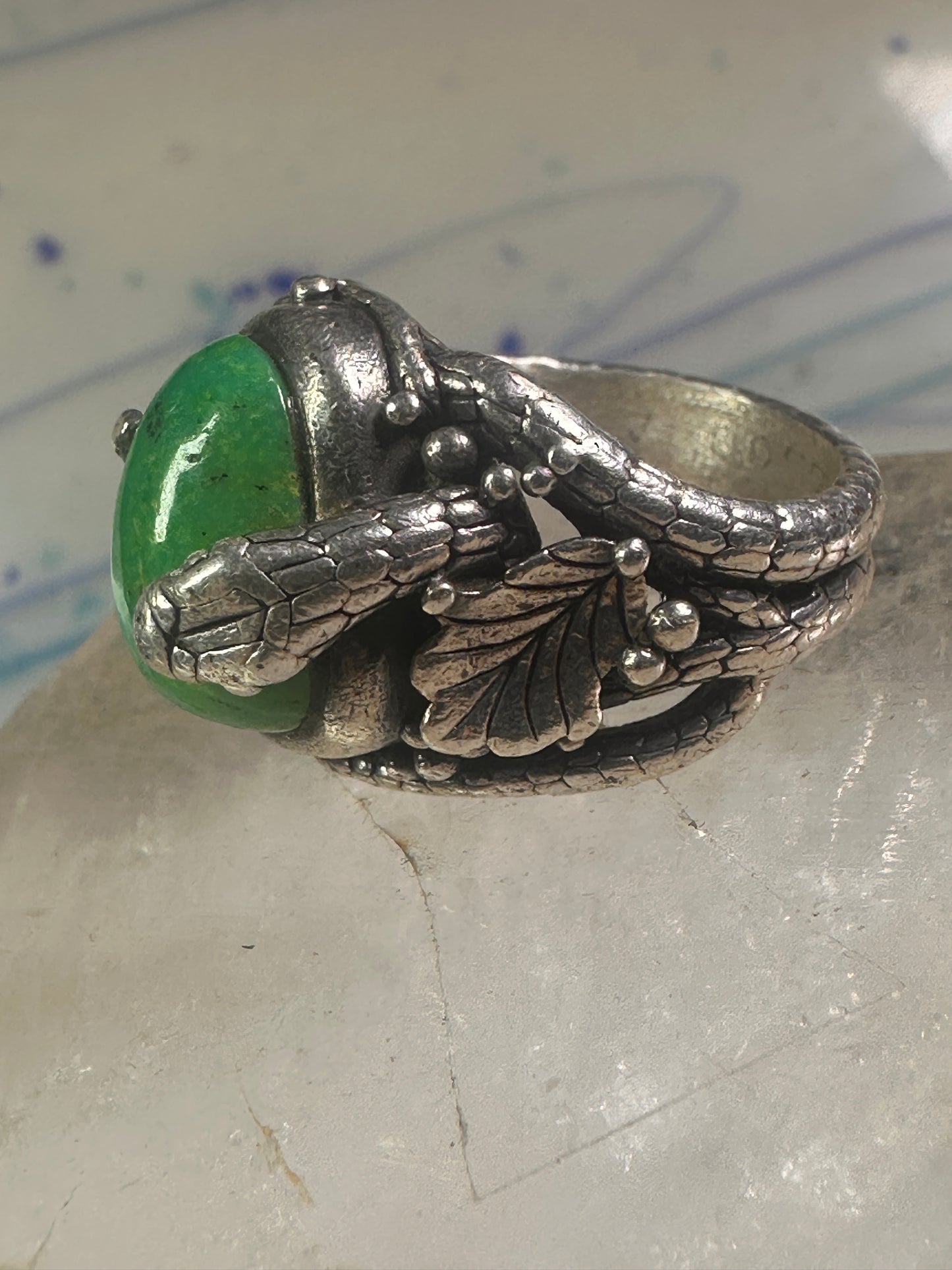 Southwest four snakes snake ring turquoise size 7.25 sterling silver women men