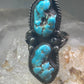 Long Turquoise ring Navajo Vintage size 11.50 sterling silver women