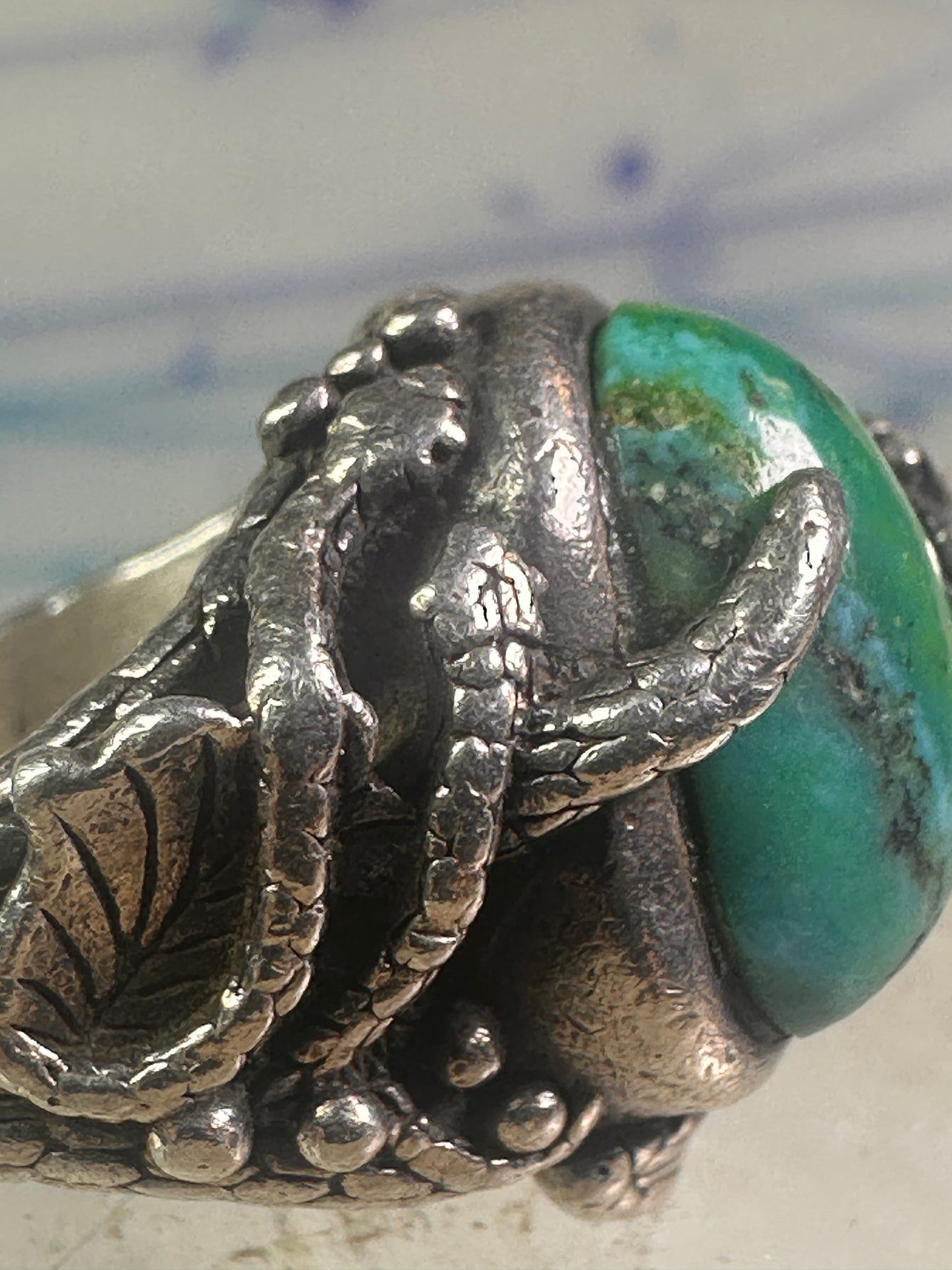 Southwest four snakes snake ring turquoise size 7.25 sterling silver women men