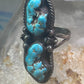 Long Turquoise ring Navajo Vintage size 11.50 sterling silver women