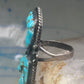 Long Turquoise ring Navajo Vintage size 11.50 sterling silver women