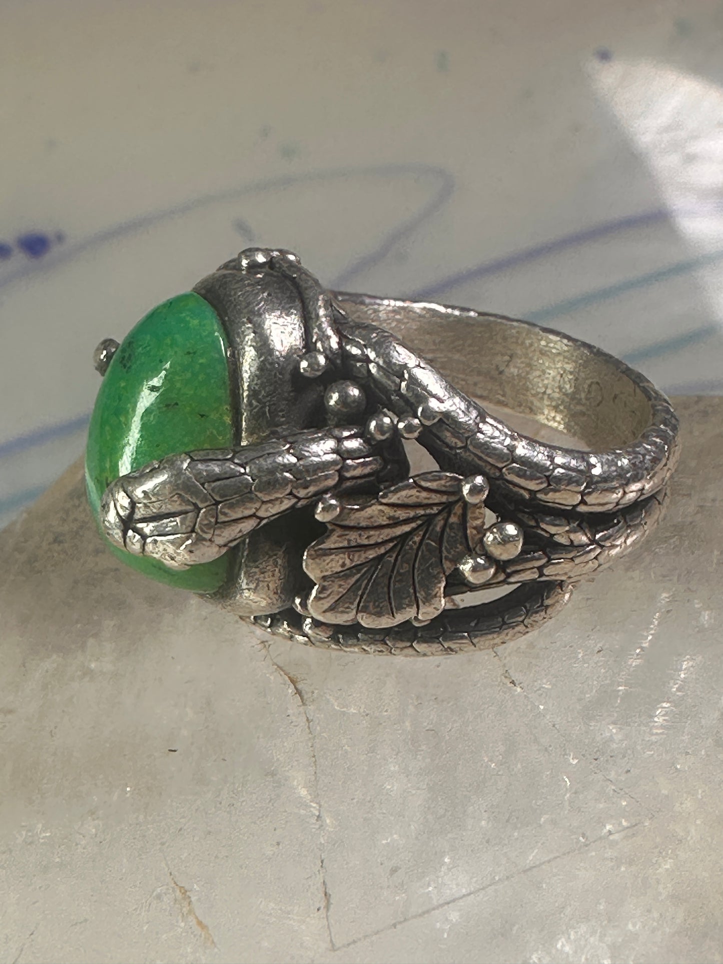 Southwest four snakes snake ring turquoise size 7.25 sterling silver women men