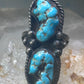 Long Turquoise ring Navajo Vintage size 11.50 sterling silver women