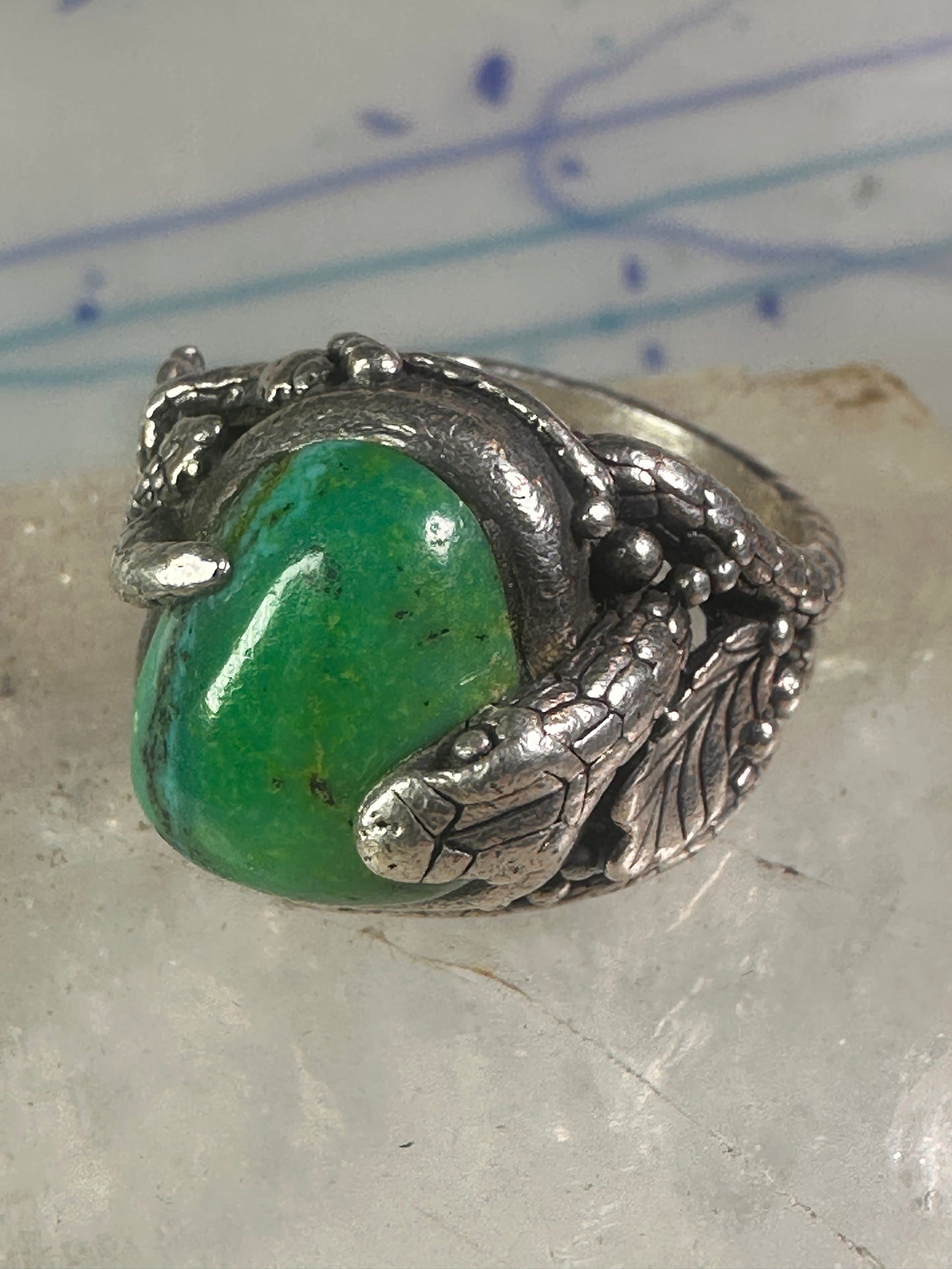 Southwest four snakes snake ring turquoise size 7.25 sterling silver women men