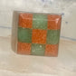 Vintage Southwestern Sterling Silver Goldstone Green Jade Checkerboard Signet Ring Size 10 925