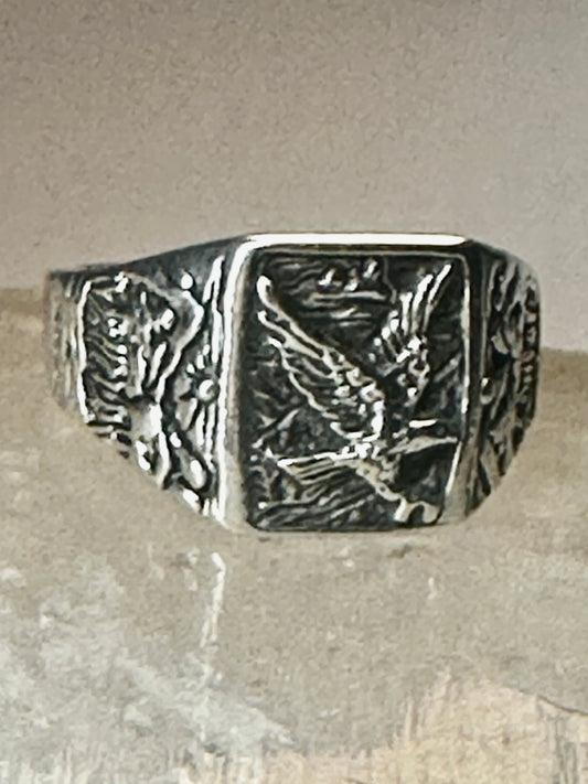 Eagle ring southwest mountains sunrise sunset band size 13 sterling silver cowgirl