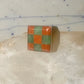Vintage Southwestern Sterling Silver Goldstone Green Jade Checkerboard Signet Ring Size 10 925