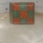 Vintage Southwestern Sterling Silver Goldstone Green Jade Checkerboard Signet Ring Size 10 925