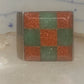 Vintage Southwestern Sterling Silver Goldstone Green Jade Checkerboard Signet Ring Size 10 925