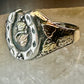 Black Hills Gold ring horseshoe leaves good luck band size 5 sterling silver women
