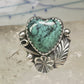 Navajo ring heart love Valentine leaves band size 7.5 sterling silver women
