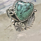 Navajo ring heart love Valentine leaves band size 7.5 sterling silver women