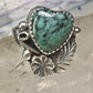 Navajo ring heart love Valentine leaves band size 7.5 sterling silver women