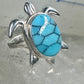 Sea Turtle ring Turquoise size 8 sterling silver women girls