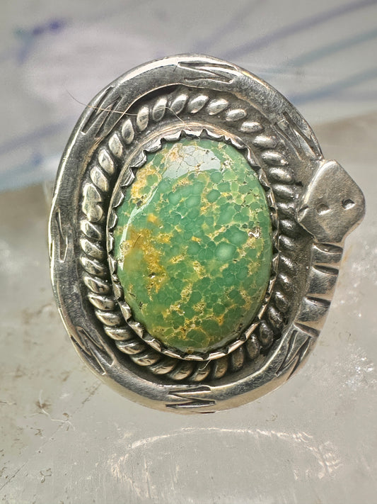 Navajo snake ring turquoise size 8.75 adj  sterling silver women