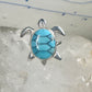 Sea Turtle ring Turquoise size 8 sterling silver women girls