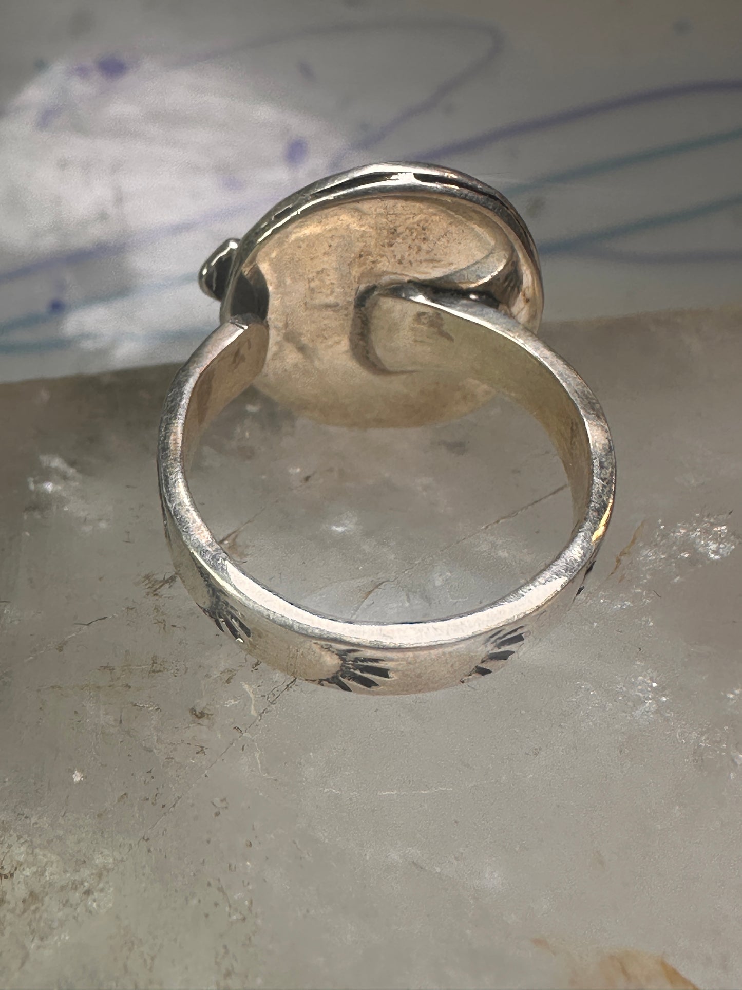 Navajo snake ring turquoise size 8.75 adj  sterling silver women