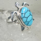 Sea Turtle ring Turquoise size 8 sterling silver women girls