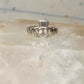 Vintage Irish Claddagh Peace Sign Crown Ring Slender Band Sterling Silver Size 5.75 925