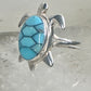 Sea Turtle ring Turquoise size 8 sterling silver women girls