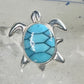 Sea Turtle ring Turquoise size 8 sterling silver women girls