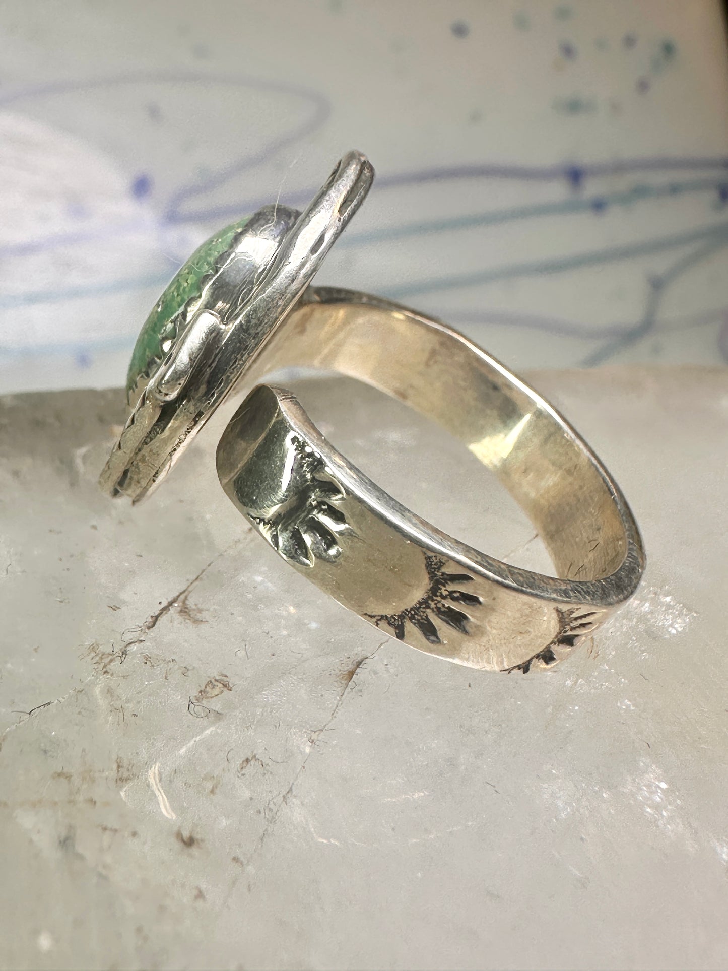 Navajo snake ring turquoise size 8.75 adj  sterling silver women