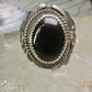 Navajo ring onyx ring leaves size 12.75 sterling silver women men