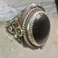 Navajo ring onyx ring leaves size 12.75 sterling silver women men