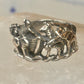 Vintage Noah's Ark Animals Two by Two Biblical Ring Cigar Band Size 6 925