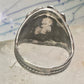 Navajo ring onyx ring leaves size 12.75 sterling silver women men