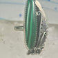 Navajo Long Malachite ring Peterson Johnson size 9 sterling silver women