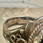Navajo ring onyx ring leaves size 12.75 sterling silver women men