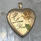 Vintage Heart Photo Locket "I Love You" Valentine with Heart and Floral Design