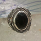 Navajo ring onyx ring leaves size 12.75 sterling silver women men