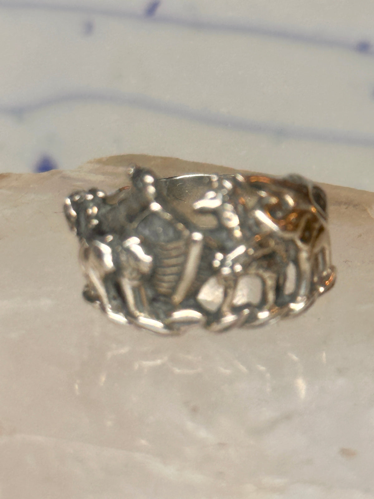 Vintage Noah's Ark Animals Two by Two Biblical Ring Cigar Band Size 6 925