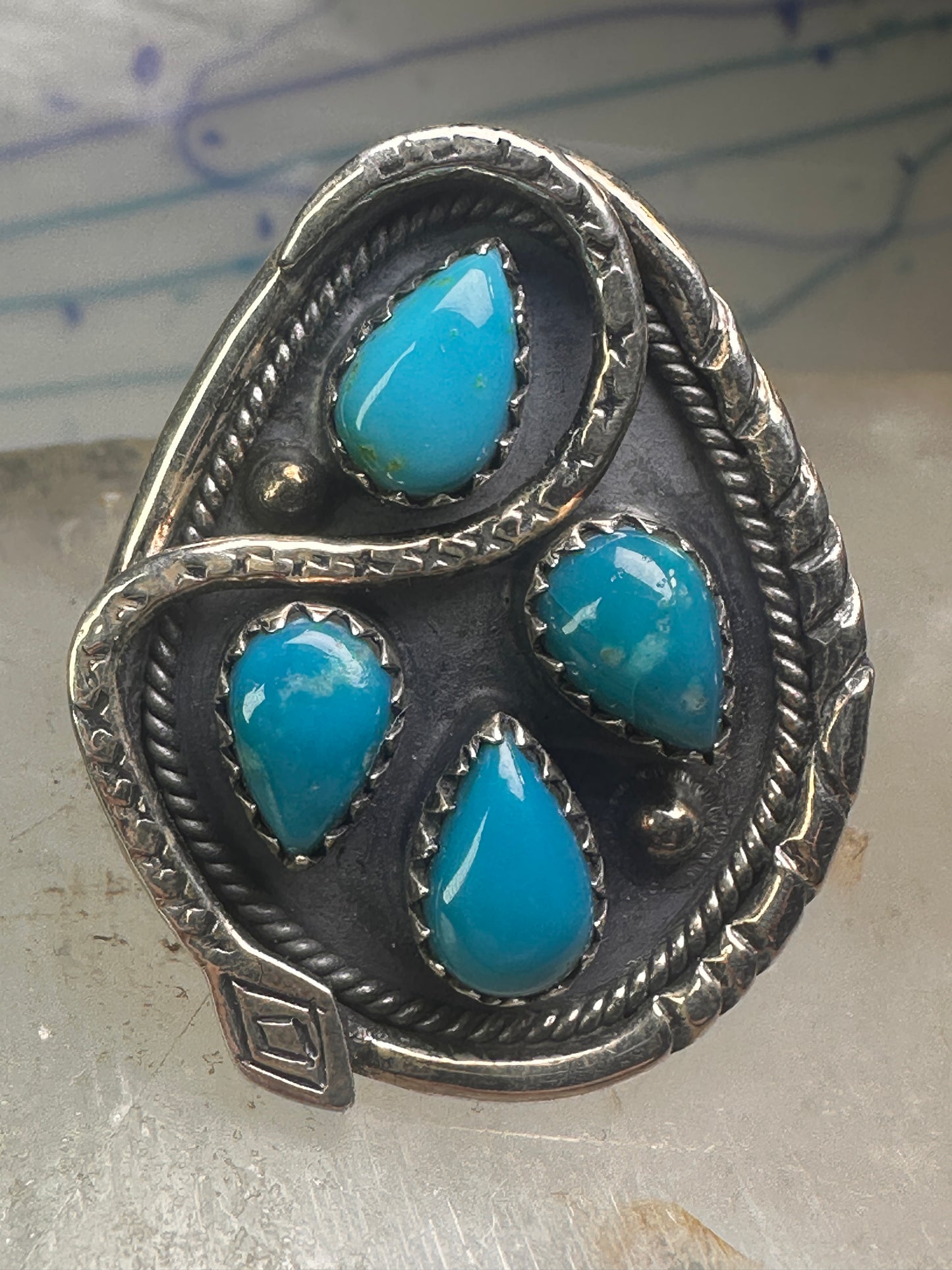Navajo snake ring turquoise size 9.25 sterling silver women