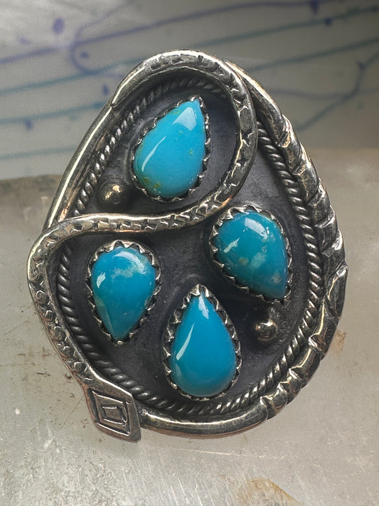 Navajo snake ring turquoise size 9.25 sterling silver women