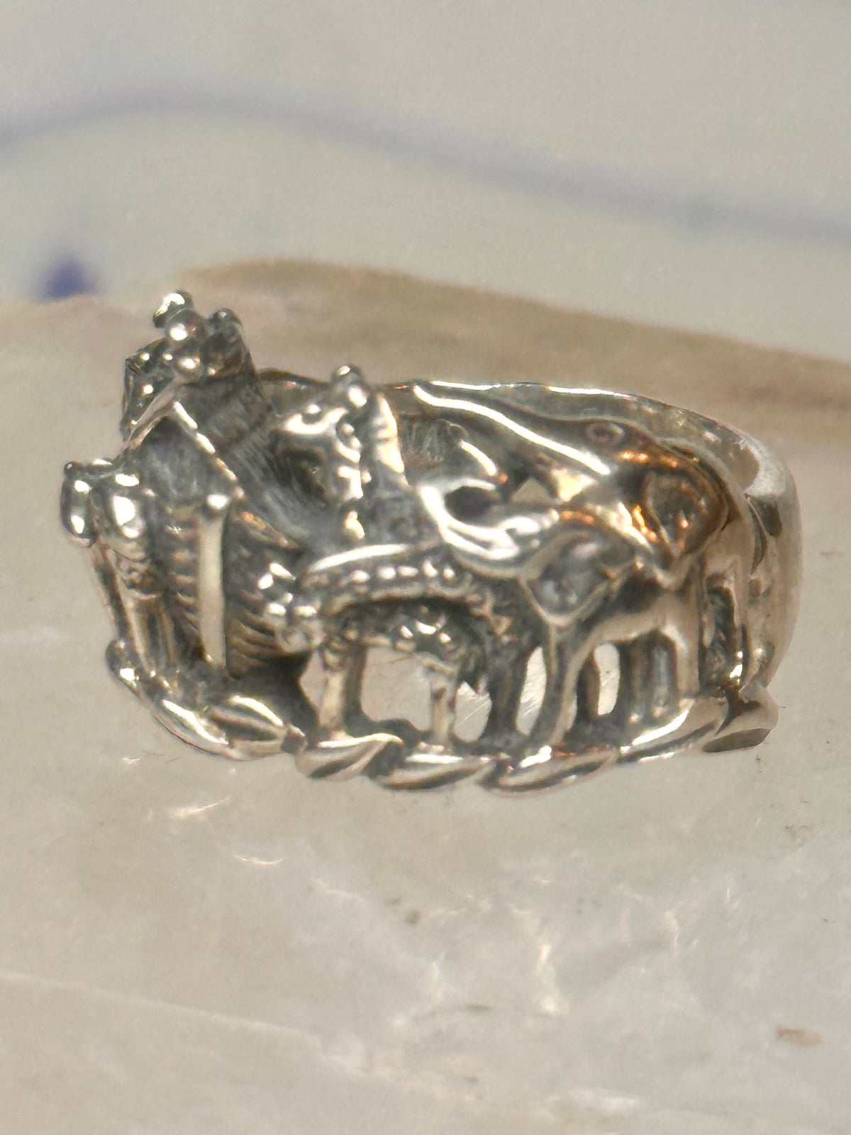 Vintage Noah's Ark Animals Two by Two Biblical Ring Cigar Band Size 6 925