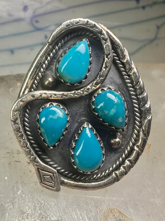 Navajo snake ring turquoise size 9.25 sterling silver women