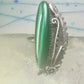 Navajo Long Malachite ring Peterson Johnson size 9 sterling silver women