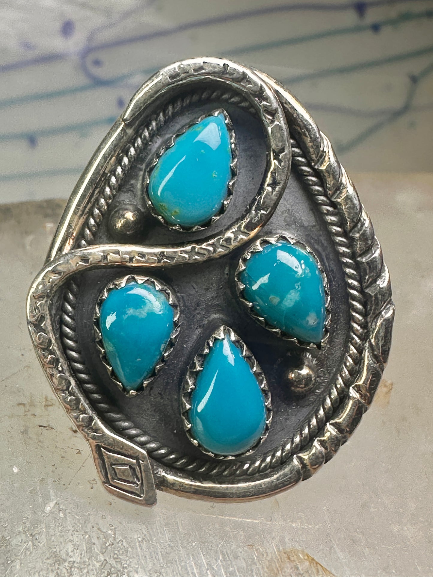 Navajo snake ring turquoise size 9.25 sterling silver women