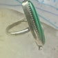 Navajo Long Malachite ring Peterson Johnson size 9 sterling silver women