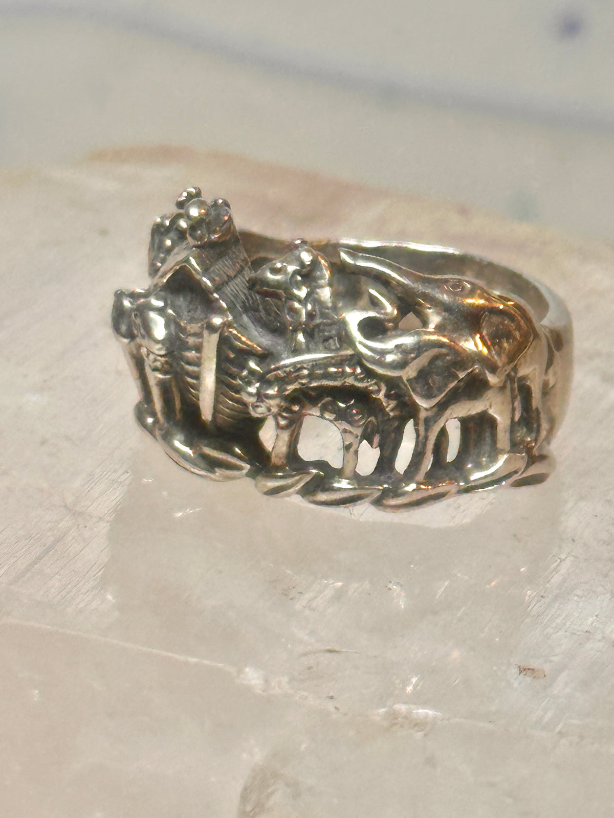 Vintage Noah's Ark Animals Two by Two Biblical Ring Cigar Band Size 6 925