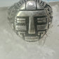 Tribal face ring geometric mask size 10 sterling silver women men