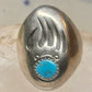 Vintage Navajo Style Sterling Silver Turquoise Bear Paw Shadowbox Ring Size 11 925