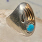 Vintage Navajo Style Sterling Silver Turquoise Bear Paw Shadowbox Ring Size 11 925