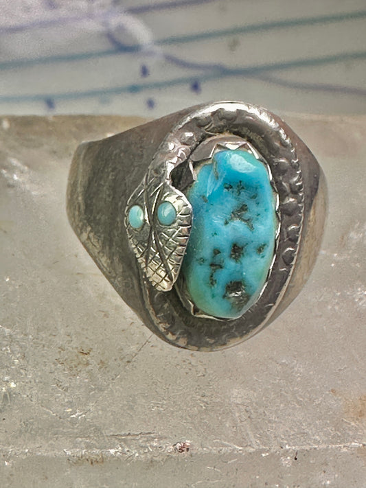 Navajo snake ring turquoise size 11.5 sterling silver women men