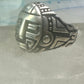 Tribal face ring geometric mask size 10 sterling silver women men