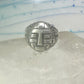 Tribal face ring geometric mask size 10 sterling silver women men