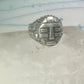 Tribal face ring geometric mask size 10 sterling silver women men